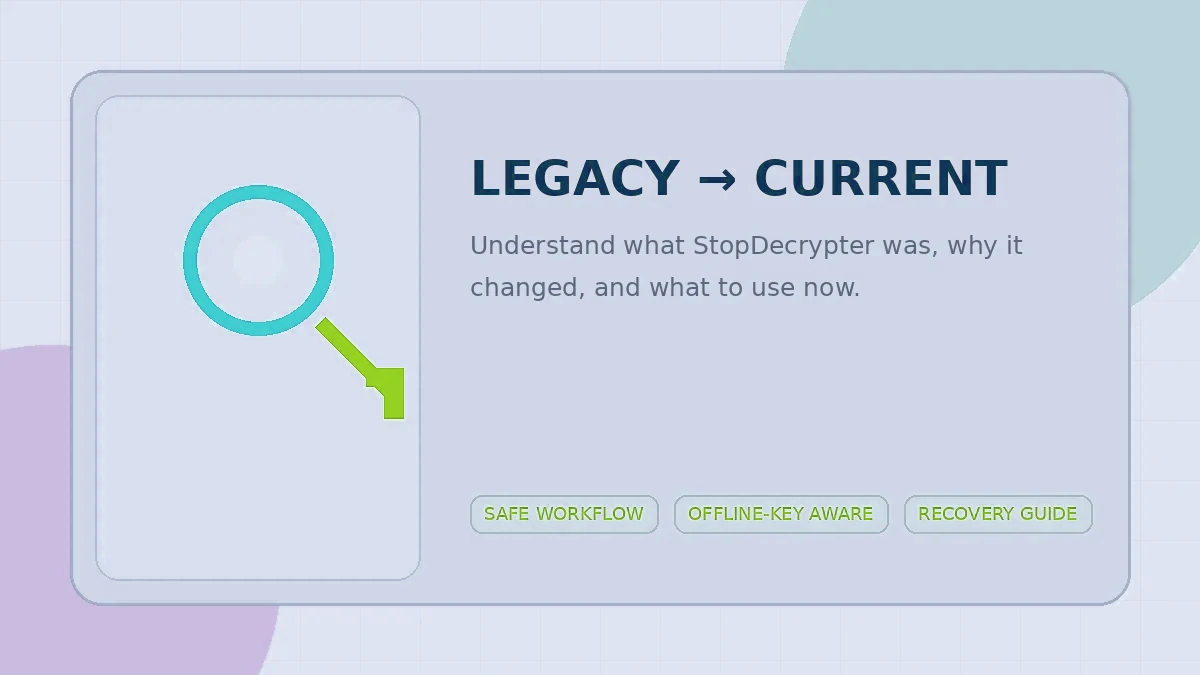 StopDecrypter legacy to current recovery workflow illustration