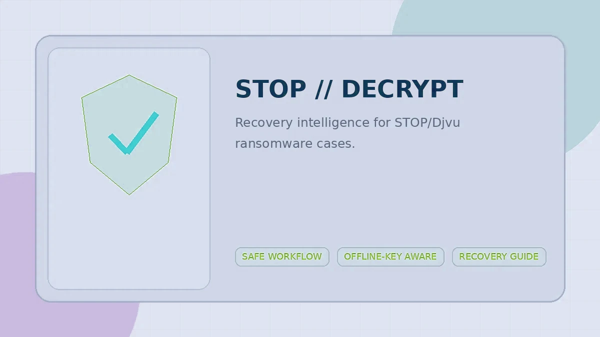 StopDecrypter ransomware recovery dashboard illustration